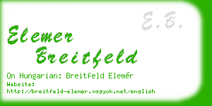elemer breitfeld business card